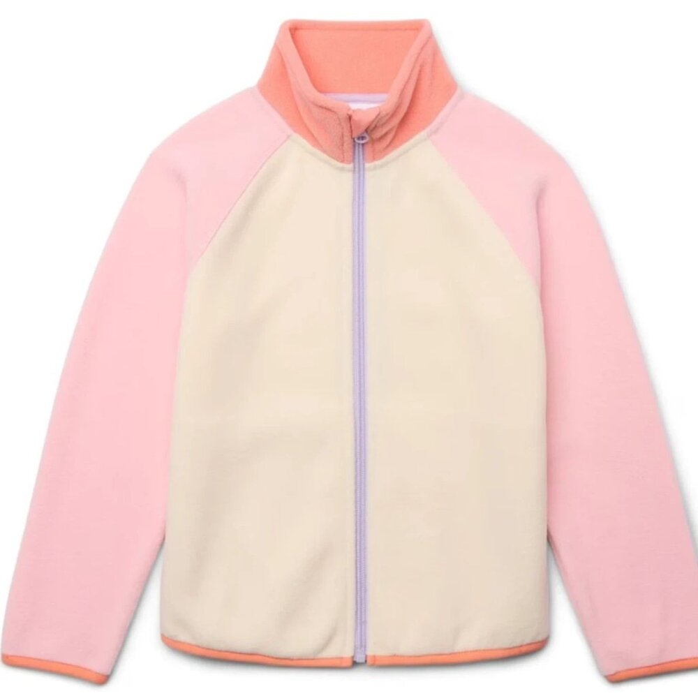 Wonder Nation Girls Microfleece Full Zip Jacket Size L 10-12 Multicolor NWT